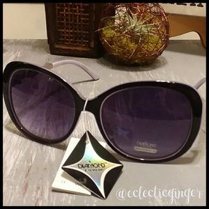 Lilac wide frame embellished Sunglasses